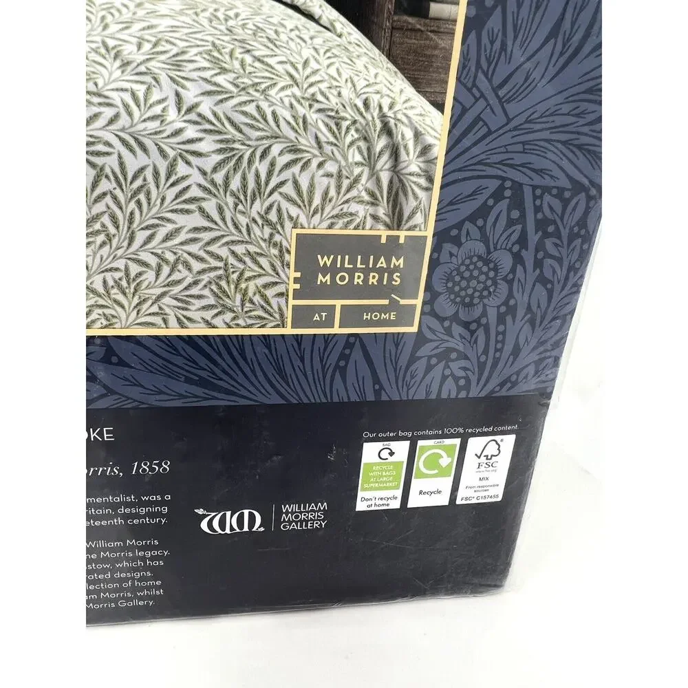 William Morris Original Willow Artichoke Green KING Cotton Percale Sheet Set NIP